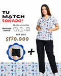Uniforme de niñera Barquitos con pantalón + bermuda de dama