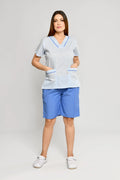 Uniforme Doméstico Dacron Celeste Conjunto con Bermuda - Vista 1