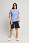 Uniforme Doméstico Popelina Azul Oscuro Conjunto con Bermuda - Vista 1