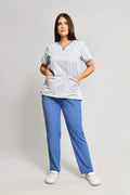 Uniforme Doméstico Popelina Celeste Conjunto con Pantalon - Vista 1
