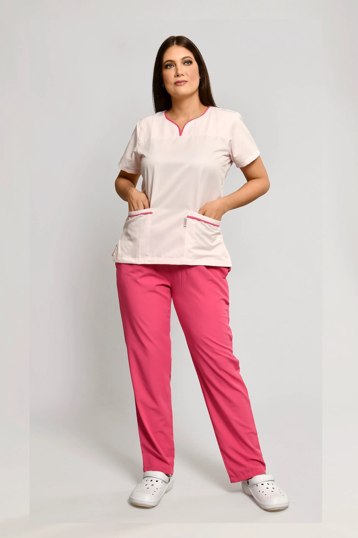 Uniforme Doméstico Popelina Rosado Conjunto con Pantalon - Vista 1