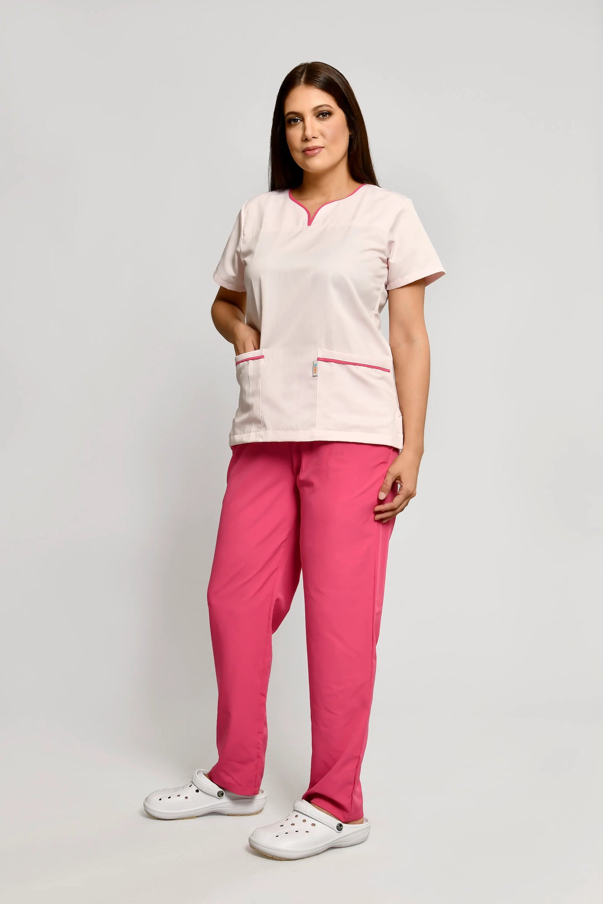 Uniforme Doméstico Popelina Rosado Conjunto con Pantalon - Vista 3