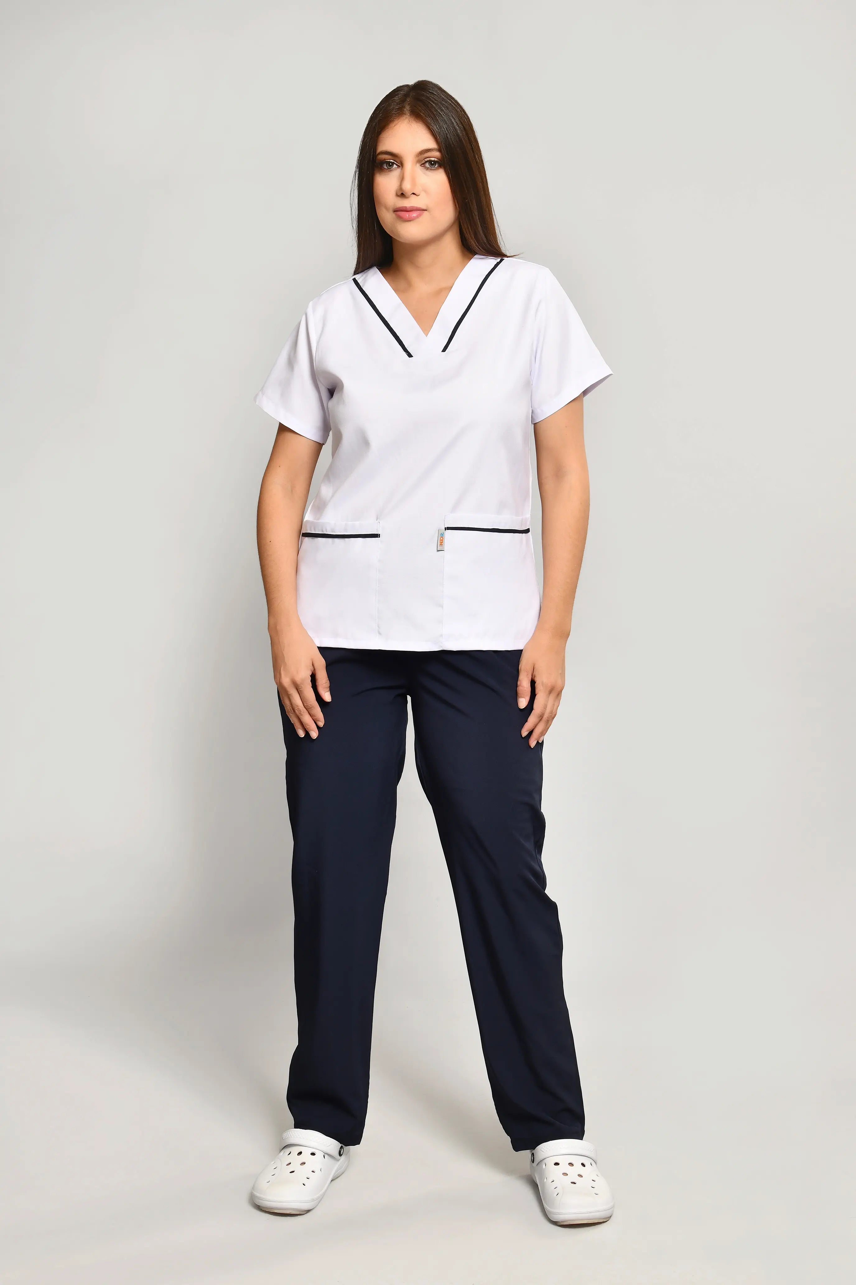 Uniforme Doméstico Oxford Blanca Conjunto con Pantalon - Vista 1