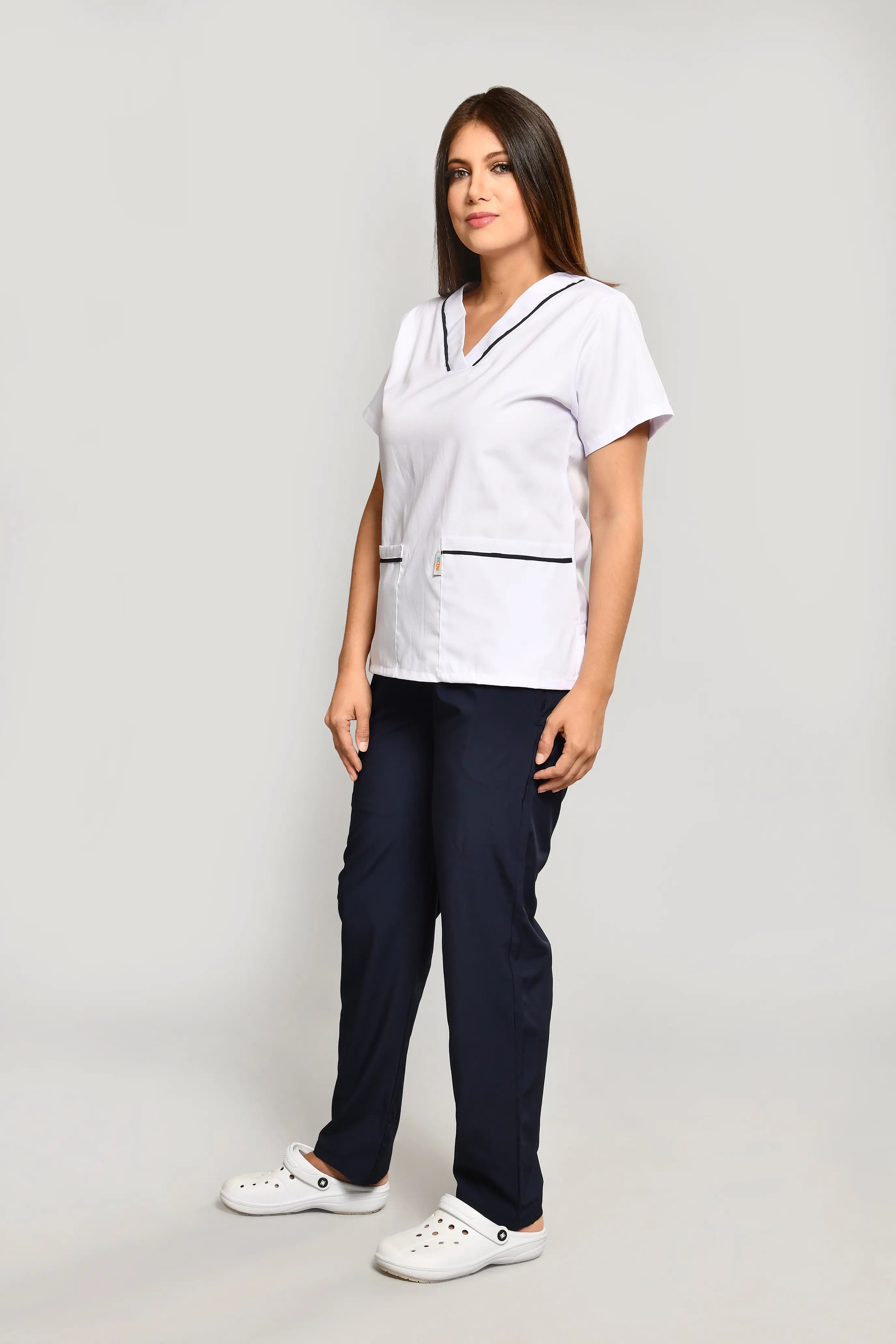 Uniforme Doméstico Oxford Blanca Conjunto con Pantalon - Vista 4