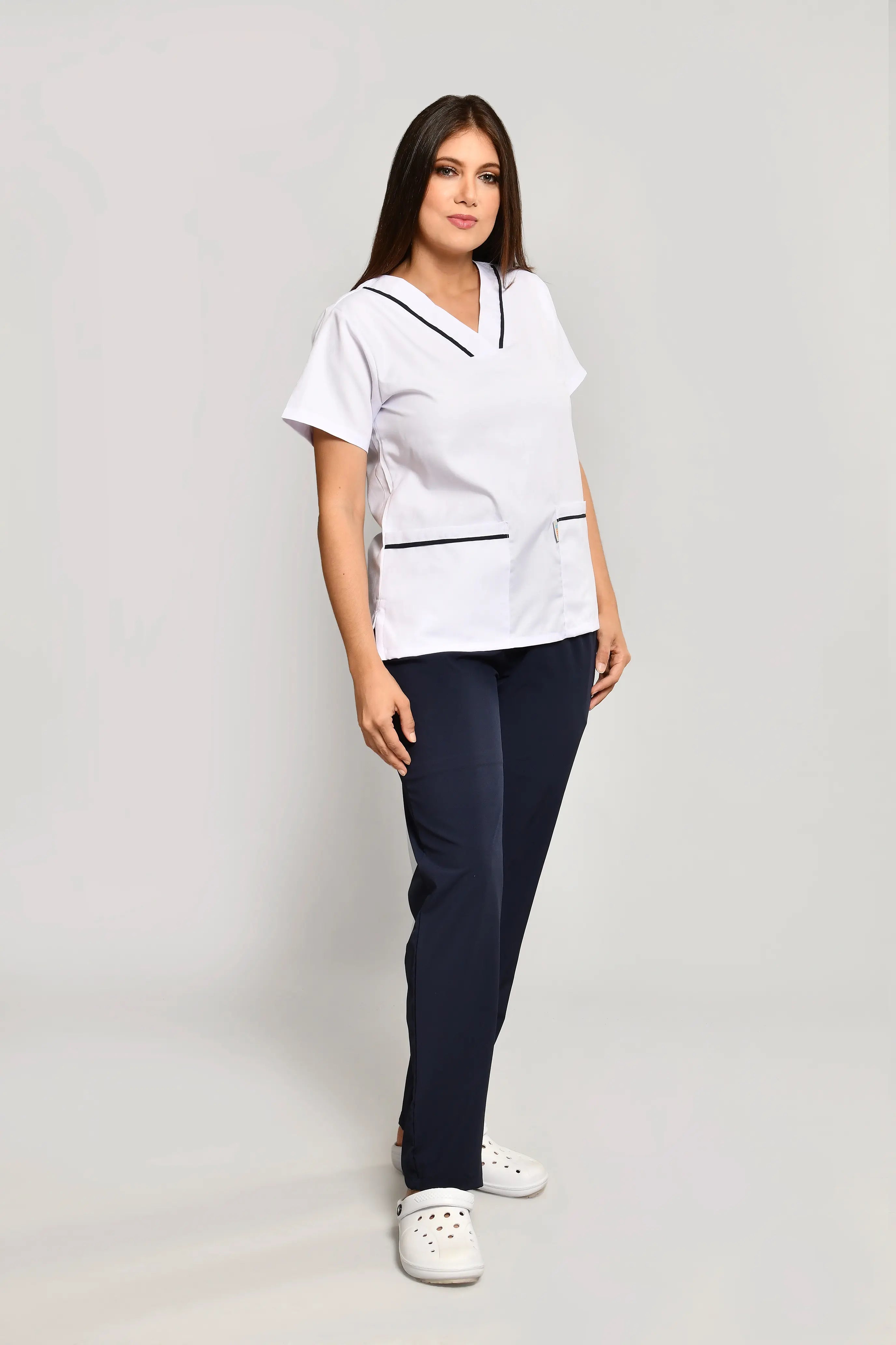 Uniforme Doméstico Oxford Blanca Conjunto con Pantalon - Vista 3