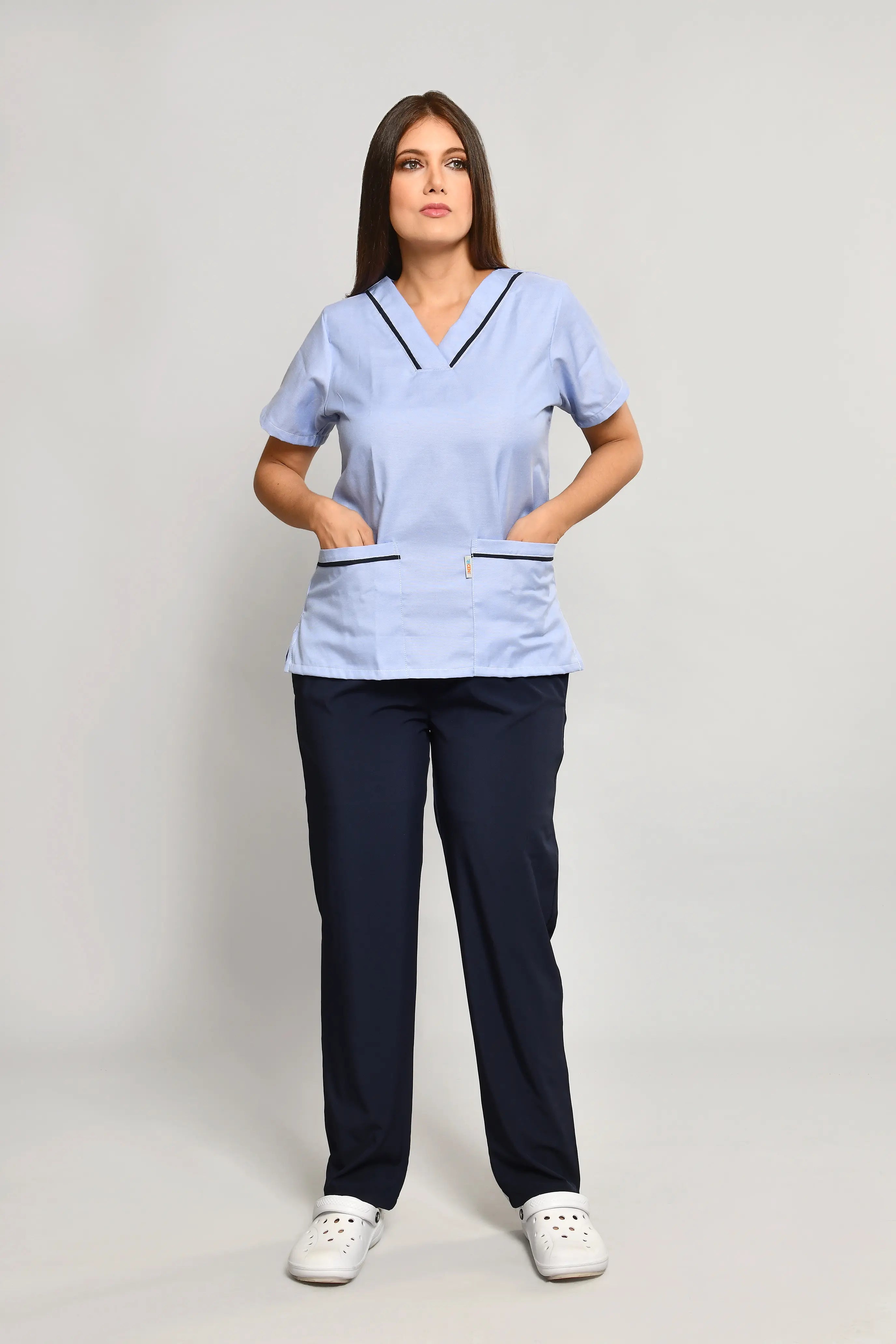 Uniforme Doméstico Oxford Celeste Conjunto con Pantalon - Vista 1