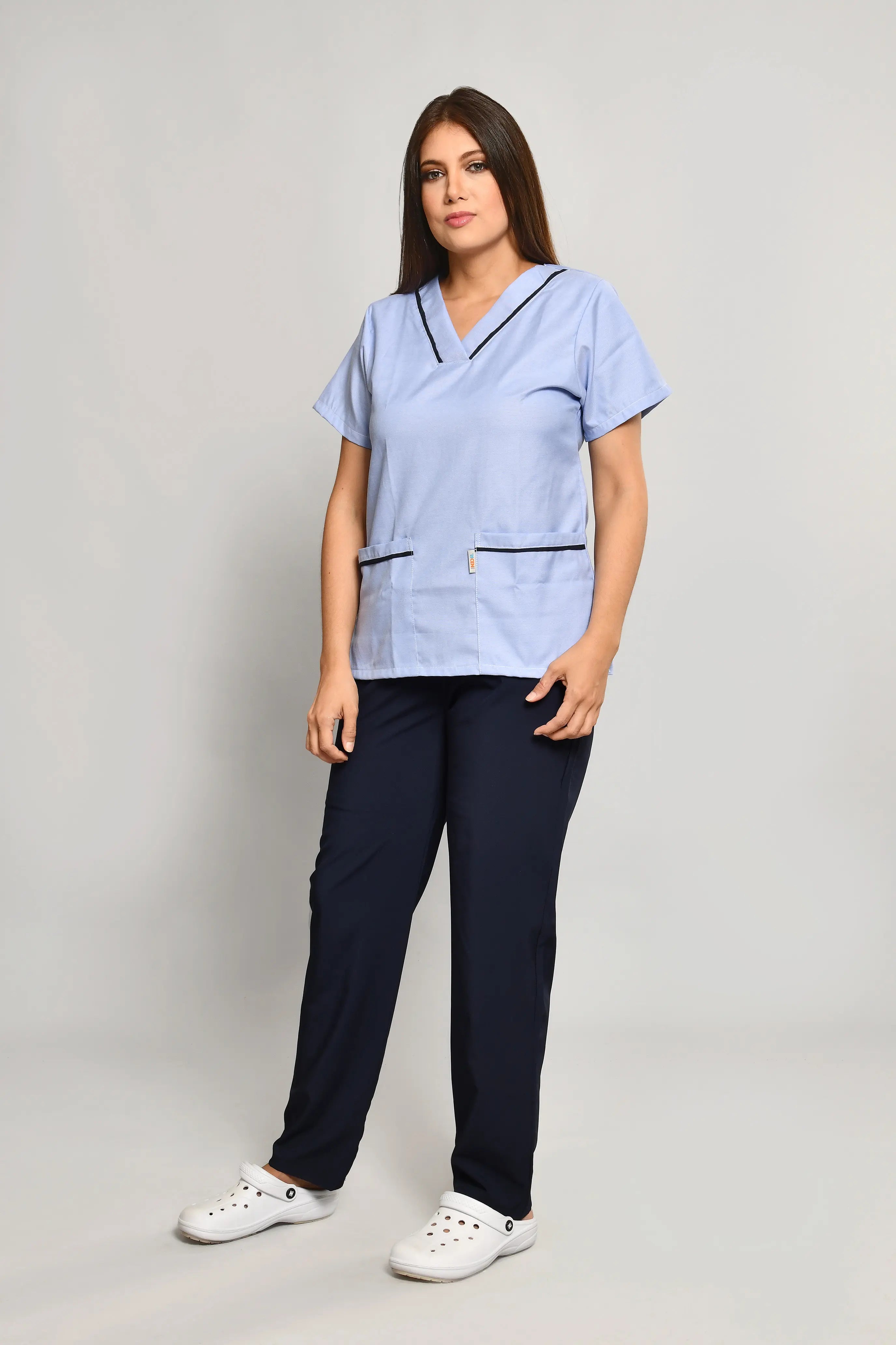 Uniforme Doméstico Oxford Celeste Conjunto con Pantalon - Vista 2
