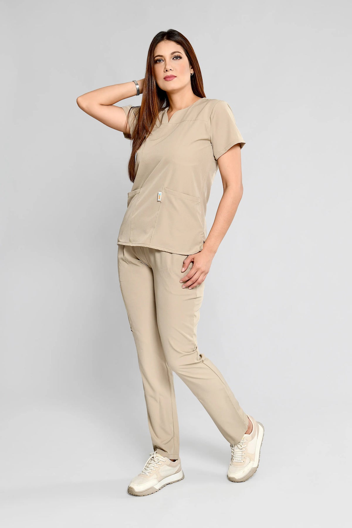Conjunto antifluido Stretch Dama Beige. Ref E2