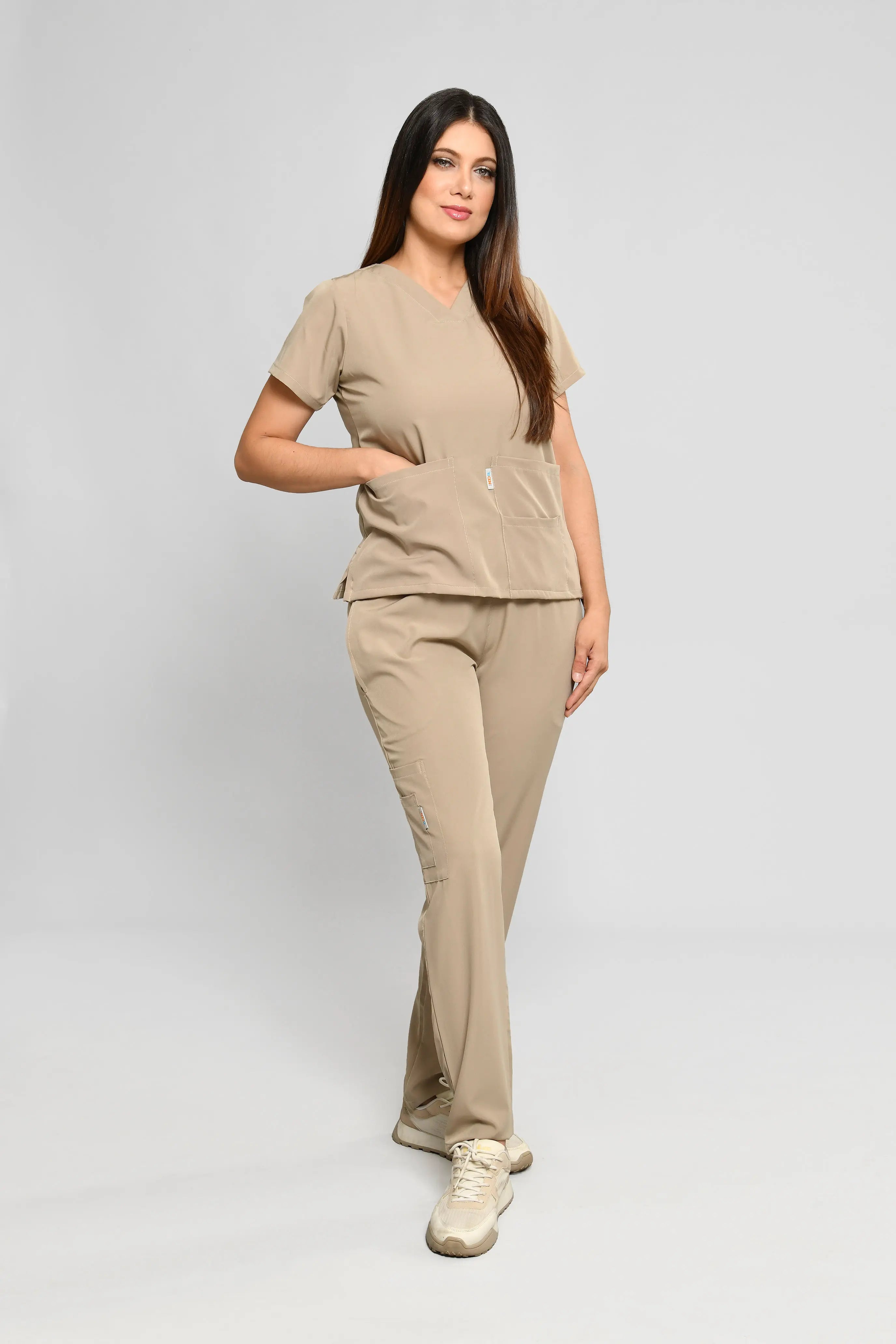 Conjunto antifluido Stretch Dama Beige. Ref E3 - Vista 5
