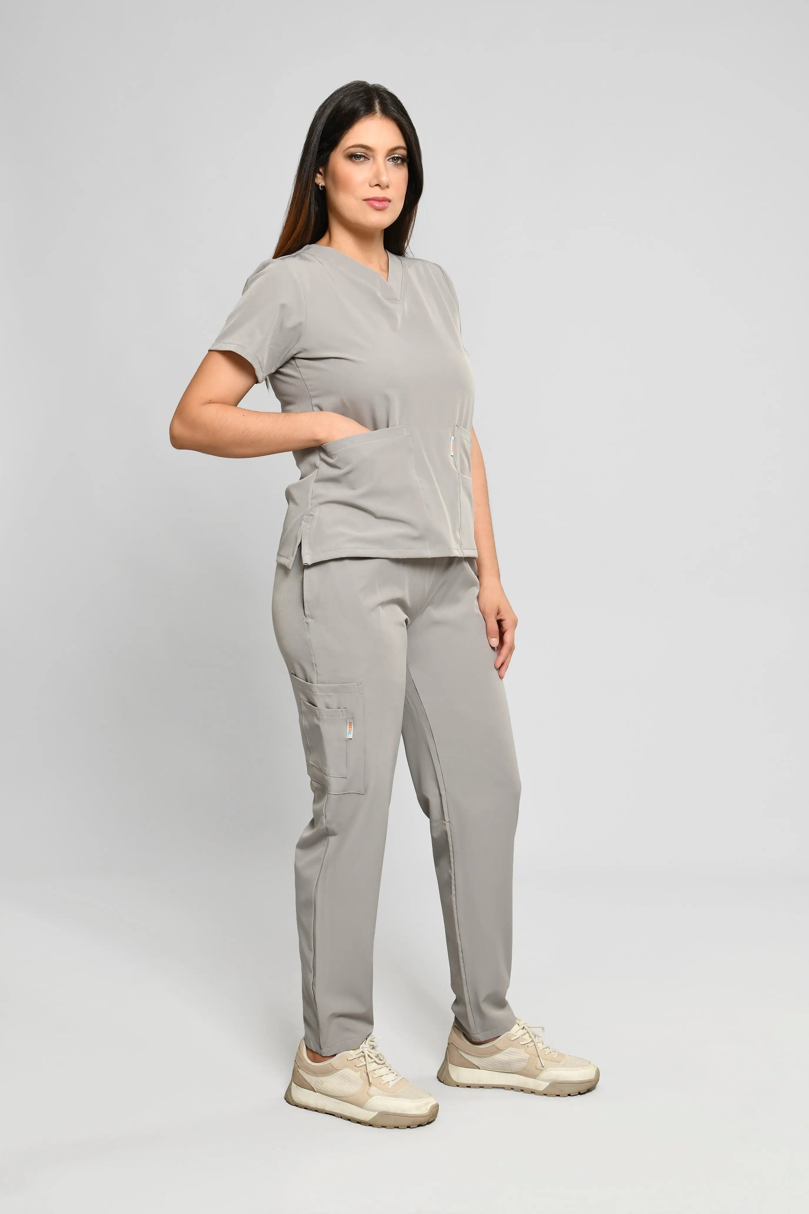 Conjunto antifluido Stretch Dama Gris Claro. Ref E3 - Vista 6