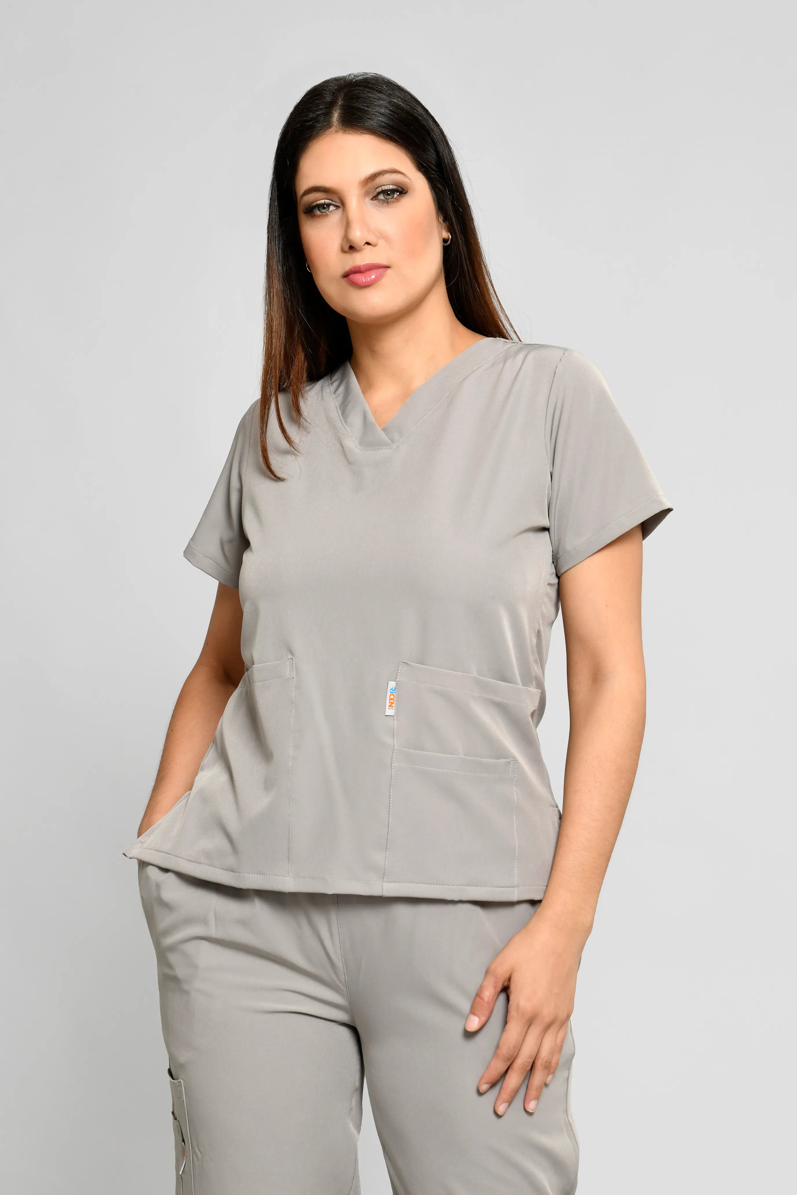 Conjunto antifluido Stretch Dama Gris Claro. Ref E3 - Vista 2
