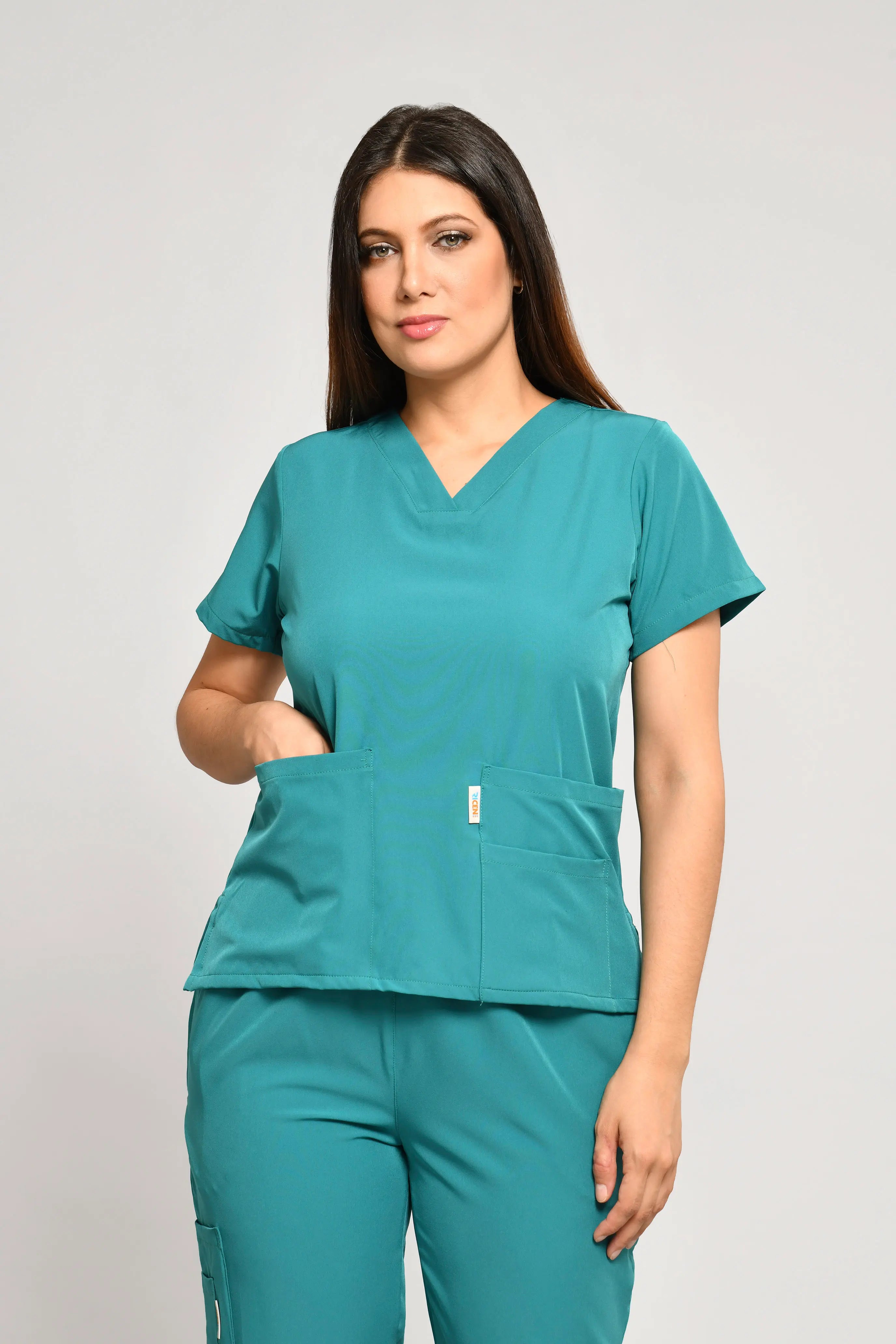 Conjunto antifluido Stretch Dama Verde Jade. Ref E3 - Vista 5