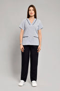 Uniforme Doméstico Oxford Rayas Celestes Conjunto con Pantalon - Vista 1