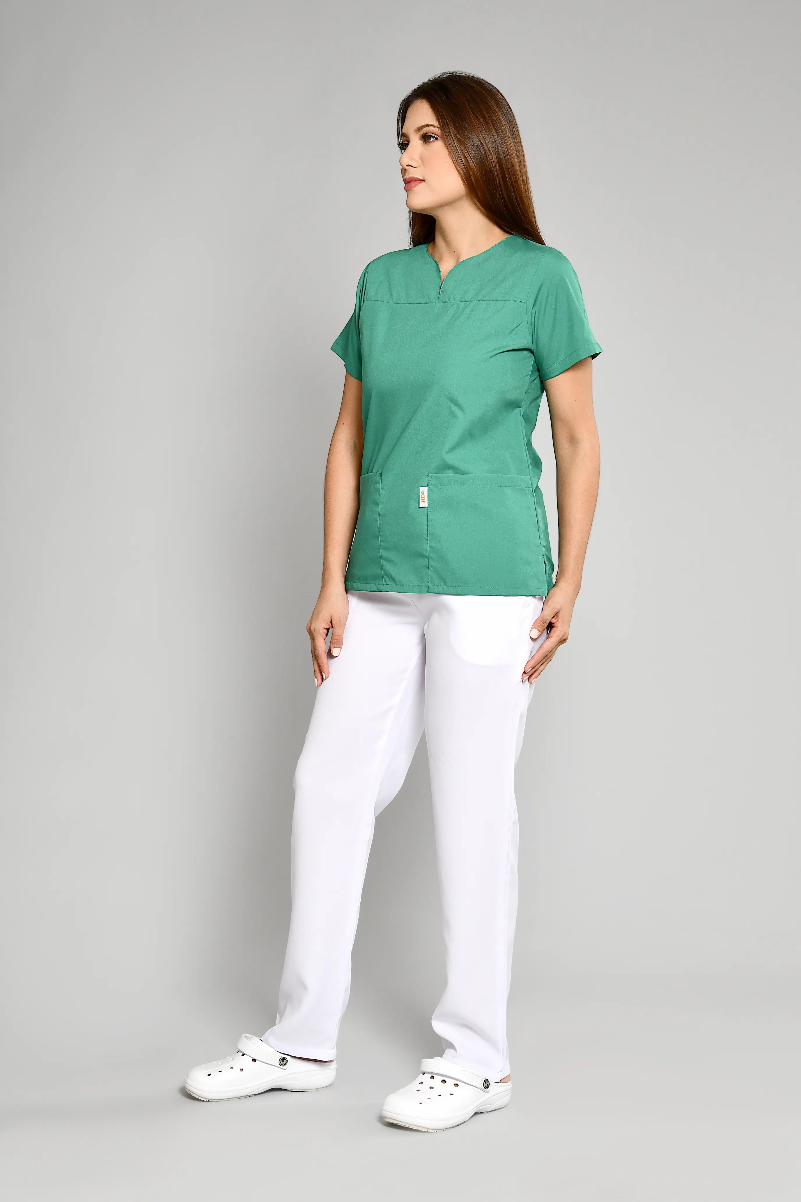 Uniforme Doméstico Popelina Verde Oscuro Conjunto con Pantalon - Vista 3