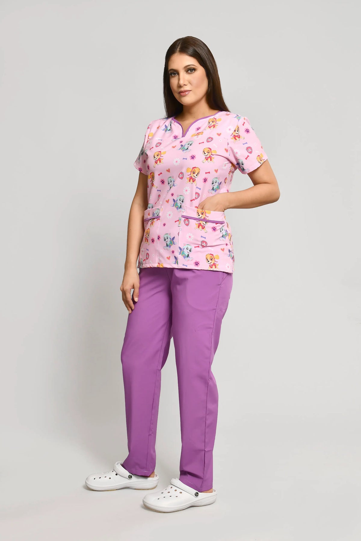 Uniforme de Niñera Strech Estampado Paw Patrol Conjunto con Pantalon